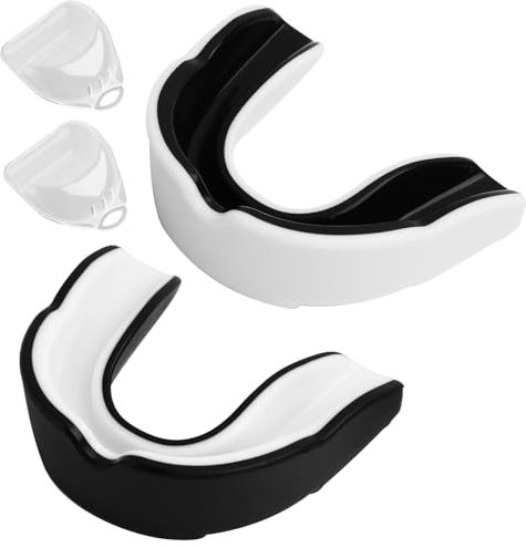 2 Stück Sport Zahnschutz, Sport Mundschutz für Erwachsene, Mundschutz Boxen mit Tragbarer Hygienebox für Rugby, Boxen, Kampfsport, Hockey, MMA, Taekwondo und mehr