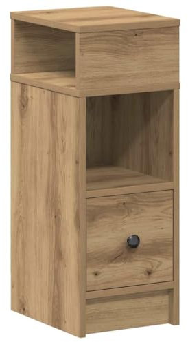 vidaXL Nachttisch mit Schublade Artisan-Eiche 25x31x66 cm, Nachtschrank, Nachtkommode, Betttisch, Nachtkonsole, Bettschrank