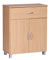 Sideboard Buche WL1.335 60x75x30cm Kommode mit Schublade und Türen | Kleine Moderne Anrichte Braun | Design Holz Schrank | Allzweckschrank mit Griffen | Kleiner