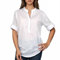 vittorio y Camicia Donna in Cotone e Lino, Comoda e Traspirante, Casual, Tinta Unita (IT, Testo, Taglia Unica, Regular, Regular, L/XL, Coreano Bianco)