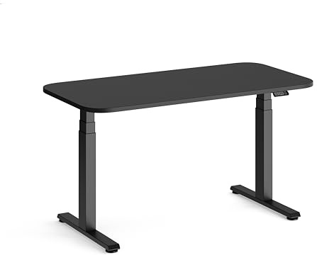 Steelcase Solo Sit-to-Stand Electric Height-Adjustable Home Office Desk with Programmable Controller, Powerful Motor, Anti-Collision Sensor + Cable Management Net in Black/Pearl Black (140 x 70 cm)