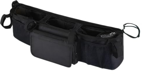 Doppelkinderwagen Aufbewahrungstasche,Großzügig Wasserdicht 3 Fächer Stauraum - Kompakter Organizer für Kinderwagen,Für Reisen Baby Eltern Zuhause Outdoor Camping Spaziergänge