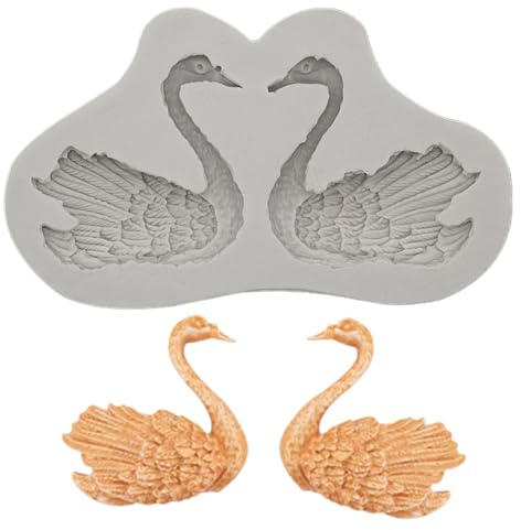 Swan Silicone Fondant Moulds Swan Chocolate Candy Mould for Cake Decoration Cupcake Topper Gum Paste Polymer Clay