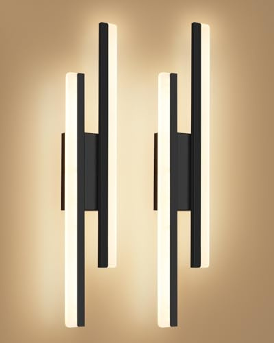 Oraymin 2 Stück LED Wandleuchte 12W, 40cm Modern Wandlampe, 3000K Warmweiß LED Lampe, 1450LM Indirekte Beleuchtung für Schlafzimmer, Wohnzimmer, Flur, Treppenhaus