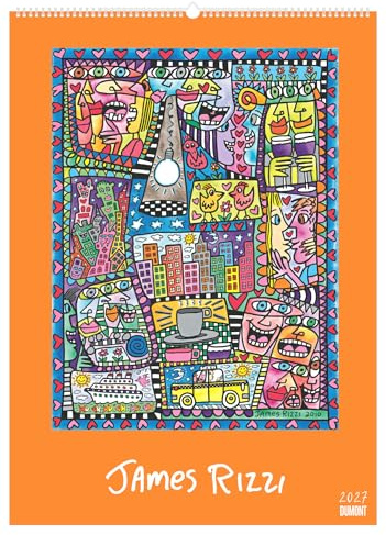 James Rizzi 2027: Kunstkalender 50x70 cm mit Pop Art voller Lebensfreude von Rizzi und sprachneutralem Kalendarium
