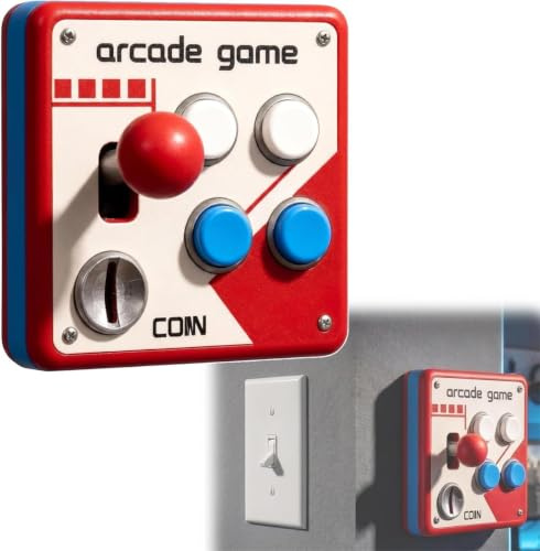 Arcade Switch Panel, Classic Joystick Button Wall Plate, Vintage Game Room Wall Accent with Joystick & Colorful Buttons, Interactive Game Room Wall Art, Entertainment Gift for Man (1 Pcs)