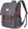 MODOKER Vintage Laptop Backpack for Women Men,School College Backpack with USB Charging Port Fashion Backpack Fits 15.6Inch Notebook, Grey