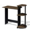 Furinno Compact Computer Schreibtisch, PC-Tisch, Bürotisch, mit Regalen, Columbia Walnut/Schwarz, 99 (Breite) x 85.3 (Höhe) x 39.4 (Tiefe) cm