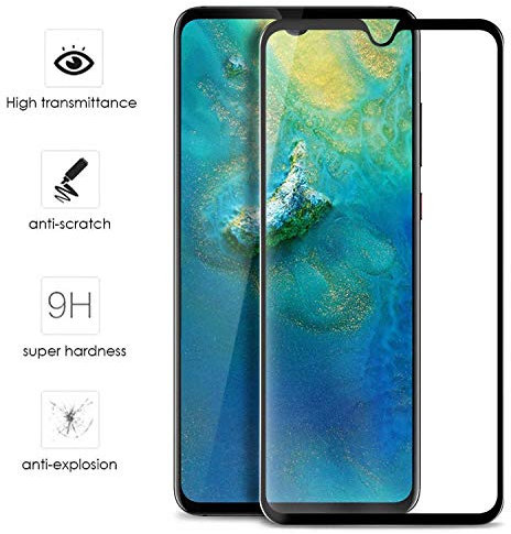 Todobarato24h Protector Compatible con Huawei Mate 20 (6.3) Cristal Templado Negro Completo Cubre Todo