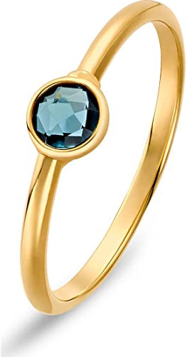 CHRIST Damen-Damenring 375er Gelbgold 1 Topas 58, Gold 32003838