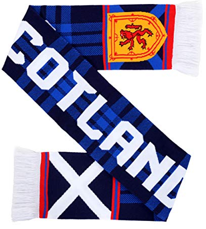 Euroscarves National Soccer High-Definition-HD-Strickschal, Blau, Weiß, Rot, Gelb, fits all