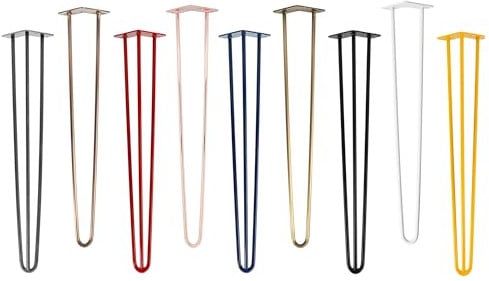 Natural Goods Berlin 4X Pieds de Table Hairpin en Métal | Différentes Couleurs & Tailles | Pied de Table pour Banc, Tabouret, Table Basse | Hauteur de 45 cm & 3 Barres | Or Rosé Antique