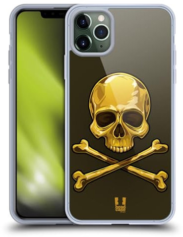 Head Case Designs Gold Skulls And Crossbones Soft Gel Case Compatible With Apple iPhone 11 Pro Max