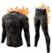 CL convallaria Thermounterwäsche Herren Funktionsunterwäsche Skiunterwäsche Atmungsaktiv Innenfleece Thermo Unterwäsche Set Weich Thermounterhemd Thermounterhose für Männer, Camo Schwarz