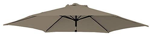 Green Bay 2.7m/8 Arms Replacement Parasol Garden Patio Umbrella Fabric Canopy Cover (Brown)