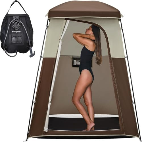 KingCamp Oversize Outdoor Camping Dressing Changing Room Shower Privacy Shelter Tent (Coffee-Advanced)