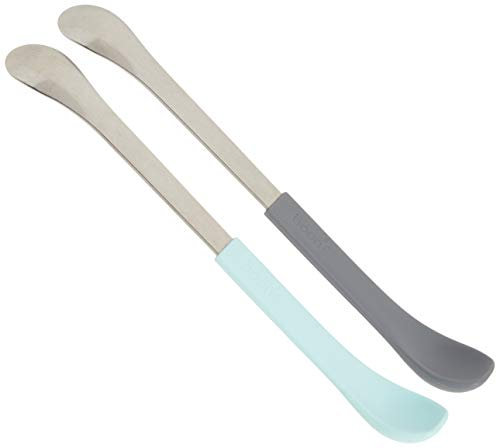 Boon B11410 SWAP Set, Mint, Silicone and Steel Toddlers, Dual-Ended Spoon, Self-Feeders, Suitable for Babies Aged 4 Months and Older