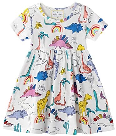Mädchen Kleider aus Baumwolle Gr.80-134 - Kurzarm Einhorn Freizeit T-Shirt Kleider für Mädchen