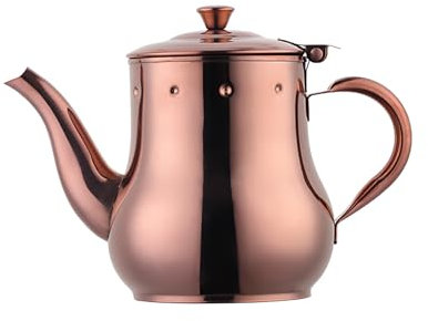 YDware Edelstahl-Teekanne mit herausnehmbarem Teesieb, 500 ml, Kaffeekessel für Café, Western Restaurant, Bar und Zuhause (Roségold)
