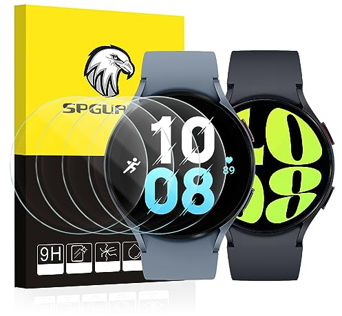 SPGUARD 4-Stück Schutzfolie Kompatibel mit Samsung Galaxy Watch 7 44mm Panzarglas Galaxy Watch 6/5/4 44mm Schutzfolie, Anti-Kratzen Hohe Klar Glas Displayschutzfolie für Galaxy Watch 7/6/5/4 44MM.
