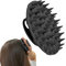 INNERNEED Scalp Massager Shampoo Brush, Wet & Dry Manual Scalp Care Head Scrubber Hair Washing, Soft Silicone Bristles, For Hair Growth, Dandruff Removal, Comfortable For All Hair Types (Black)