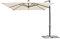 Tomaino - Sombrilla con luces LED de 3 x 3 m para jardín, poste lateral descentrado con brazo, parada del sol y los rayos UV - Ilumina las noches - Lona cortavientos para exterior, ecrù, Large