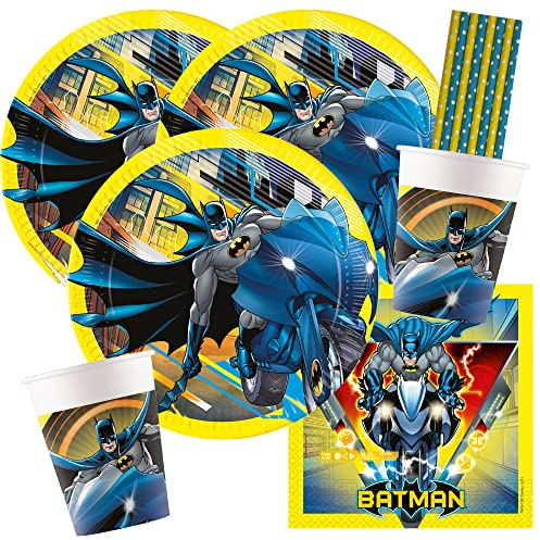 procos/spielum 44-teiliges Party Set - Batman Rogue Rage Teller Becher Servietten + Trinkhalme für 8 Kinder