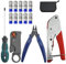 BGTXINGI Koaxialkabel-Kompressions-Crimpzange RG59 RG6 Koaxial-Crimper-Werkzeug-Set, Kabel-Abisolierzange und Kabel-Crimper, Koaxial-Kabelschneider mit 10 Kompressionssteckern, 14 Stück