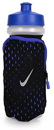 Nike Grande bouteille de poche avec sangle Velcro Noir/bleu 650 ml