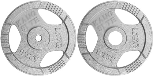 Hantelscheiben Hantelscheibe Home Gym Dumbbell Bumper Plate 5,1 cm Großes Loch Olympische Langhantel Hantelscheiben aus Gusseisen für Fitness Bodybuilding rutschfest