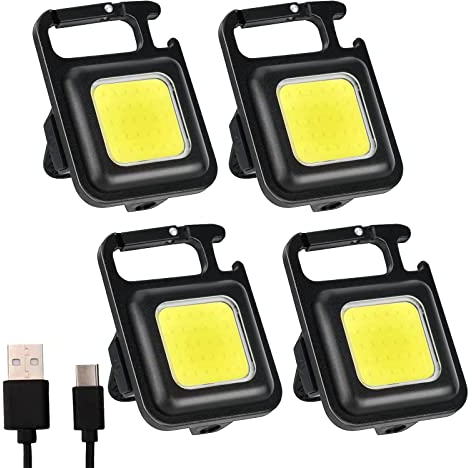 RUIZHI 4 Stücke Mini Inspektionsleuchten, 500 Lumen Tragbare LED Arbeitsleuchte LED Werkstattlampe Magnetisches Mechanikerlicht Tragbare Arbeitslampe Wasserdichtes Mechanikerlicht für Auto Reparatur