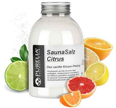 PURELIA Sauna Salz Citrus 650g Peelingsalz Sauna Salz Peeling Körperpeeling