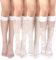 Geyoga 4 Pares Medias de Rejilla hasta Rodilla Calcetines de Pantorrilla de Encaje para Mujer (Estilo Básico, Talla Única)