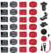 YHTSPORT Helmet Adhesive Mounts - Flat & Curved, 36 Pcs Action Camera Accessories Kit, 3M Sticky Pads, for GoPro & Other Action Cameras