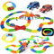 Car Track Glow in the Dark, Glow Race Tracks Toy with 2 LED Light Race Cars, 360PCS Flexible Race Track Construction Toy Gifts for 3 4 5 6 Year+Boys Girls