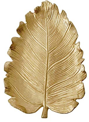 Pasiir Piccolo piatto di bigiotteria a forma di foglia, vassoio decorativo per gioielli in oro, organizer per gioielli