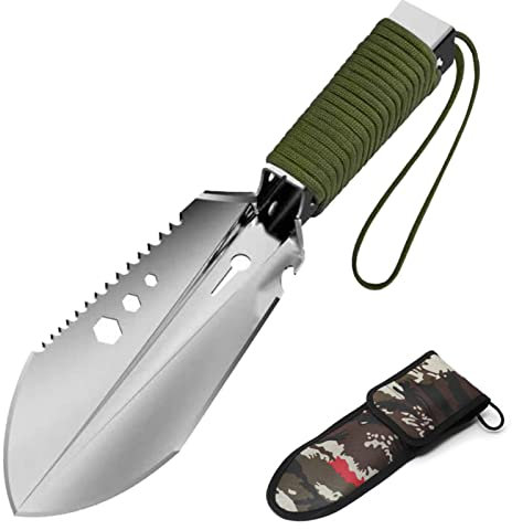 Lixada Camping Schaufel, 8 in 1 Multi-Tool Handschaufel, Tragbare Gartenschaufel für den Außenbereich, Backpacking Schaufel mit Aufbewahrungstasche für Wandern, Rucksackreisen, Gartenarbeit