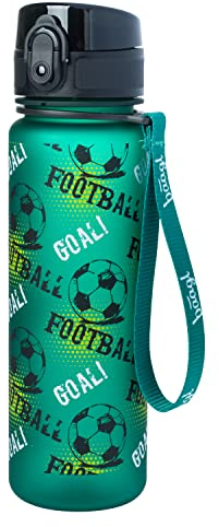 Baagl La Gourde en Tritan avec Paille et Passoire pour Enfant 500 ml, Sans PVC et BPA, Anti-Fuite (Football)