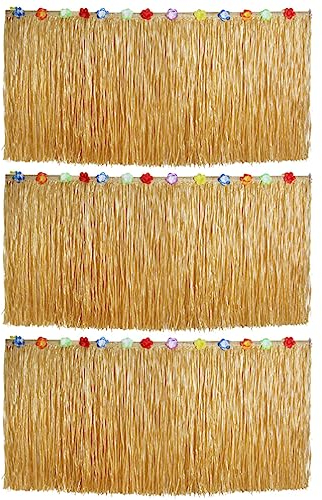 RORPOIR Lampe 3 Stk Hawaiianische Partybevorzugung Hawaii Party Strohrock Tischrock Aus Gras Hawaiianischer Tischrock Hula-gras-rock Hawaiianische Accessoires Abschlussball Zubehör