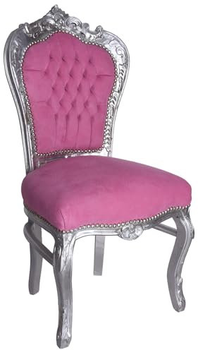 Polsterstuhl Stuhl Esszimmerstuhl Antik Silber Pink cat530e39 Palazzo Exklusiv
