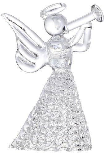 Cabilock Kerzenhalter Aus Kristallglas Im Europäischen Stil Mit Piper Engel Skulptur Dekorativer Glas Kerzenständer Für Wohnzimmer Und Festliche Anlässe 3.35 Zoll