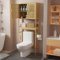 UNHO Mobile Sopra Lavatrice Bagno: Mobile Sopra WC in Bambù Scaffale Salvaspazio Mobiletto Portaoggetti con Ripiani Mensole Regolabile 63x26x174 cm