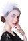 Jovono 20s fleur dentelle bandeau voile fascinateur chapeau mariée Cocktail thé fête casque pour les femmes (blanc)