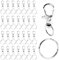 Mousqueton Anneau Porte Clef Métal 100 Pièces Anneaux, Attache Porte Clé, Fermoir Mousqueton, Pivotant Keychain, Crochet Porte Clef pour Bijoux Gadget DIY Décoratio（Argent）