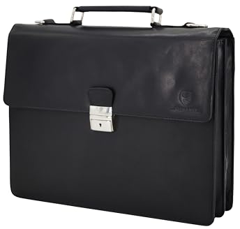 GERMANUS Aktentasche Gabriel aus Leder (Schwarz)