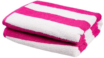 H HANSEL HOME Toalla de Playa Grande Antiarena, 90x170 cm, 70% Algodón 30% Poliéster - Toallas de Piscina, Suave, de Secado Rápido, Color Duradero, Rosa, Paquete de 1