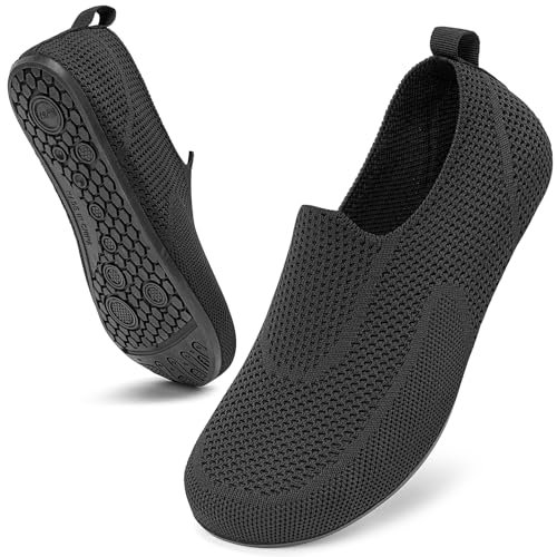 KOWAYI Hausschuhe Damen Barfußschuhe Herren Bequem Sockenschuhe Pantoffeln Rutschfest Cozy Unisex SlippersFlache Hüttenschuhe-HEISE-46/47