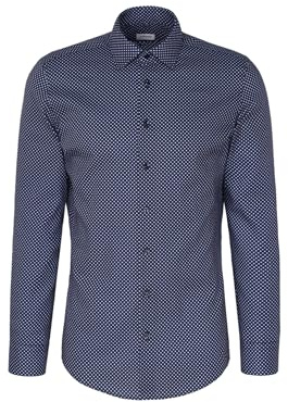 Seidensticker Herren Business Hemd Slim Langarm Kentkragen 100% Baumwolle