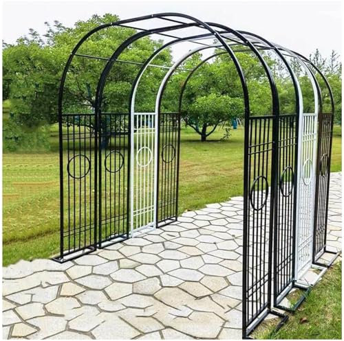 Großer Gartenbogen Robuste Metall Rosenbogen Rankhilfe Rankgitter Rosengestell Rankbogen Mit Basis Breit 40cm 180cm 220cm 260cm 300cm 340cm(Green,W 140cm x H 230cm)