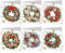 Starnearby 6 Stück DIY Diamond Painting Weihnachtskarte Mit Umschlag Diamant Painting Karten Grußkarten Handgefertigte Geschenkkarte Strass Handwerk Grußkarte (Weihnachtskränze)